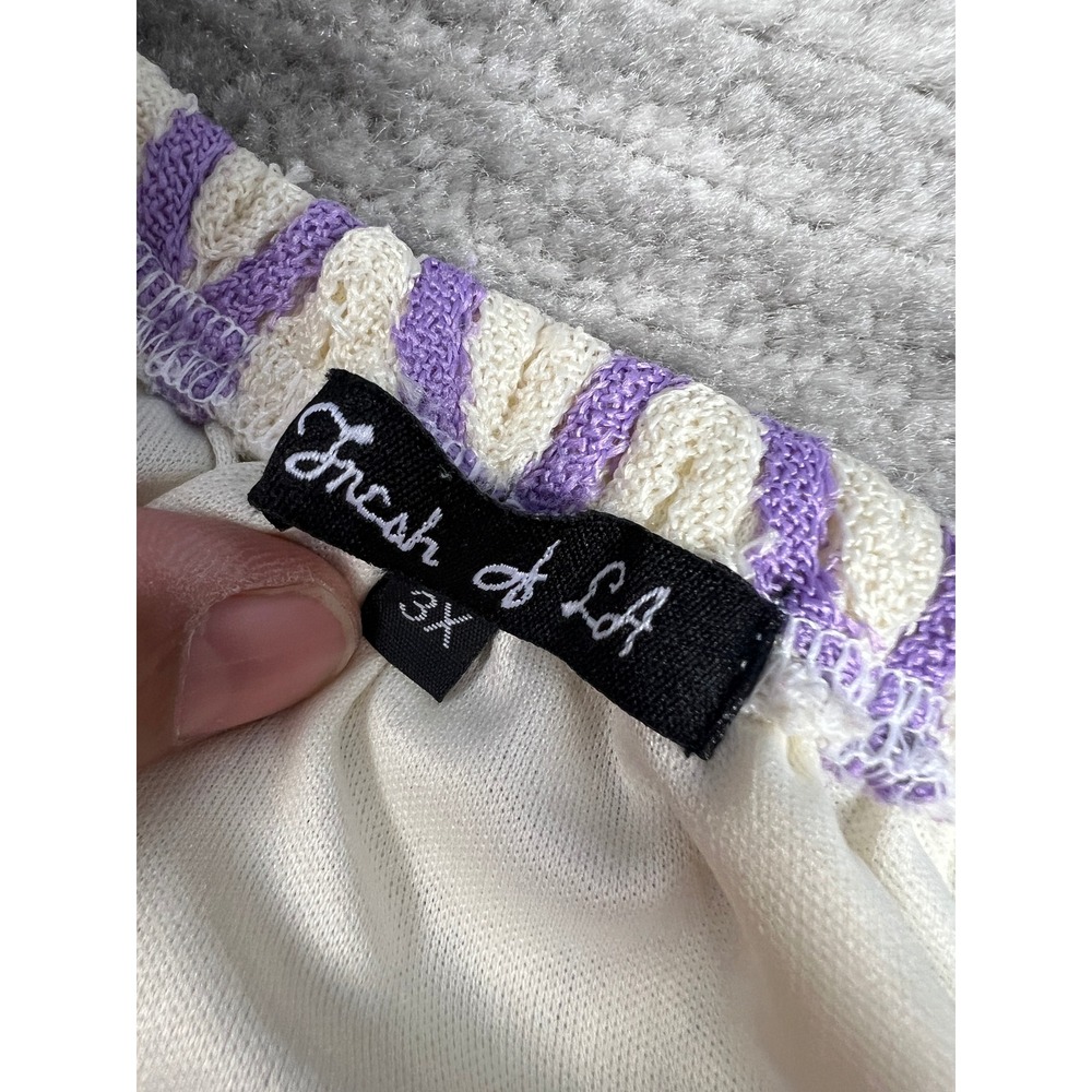 Fresh‎ of LA Dress Womens 3X Purple Chevron Crochet Knit 3/4 Sleeve Shift KD4647 - Picture 7 of 14